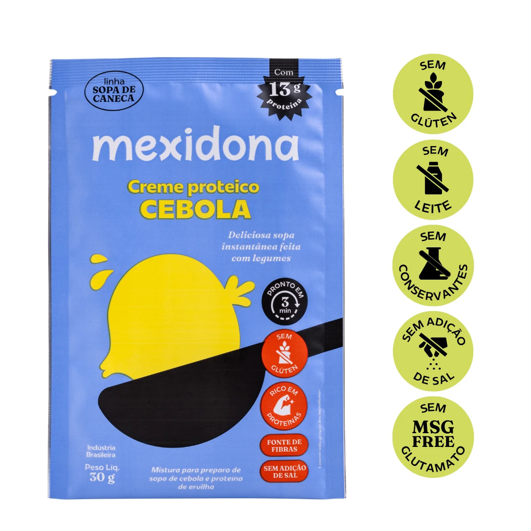 Sopa de Caneca Sem Glúten 8x30g Creme de Cebola - Mexidona