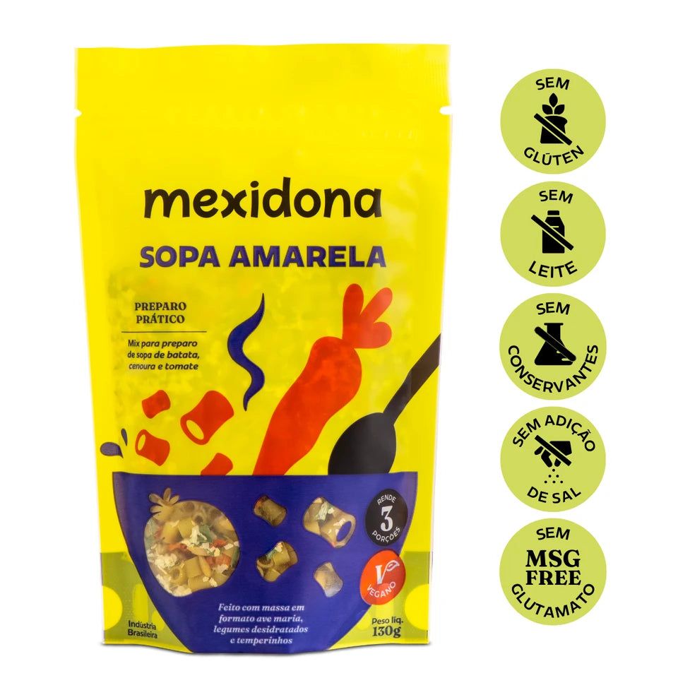 Sopa Sem Glúten 130g - Batata, Cenoura e Alho-Poró - Mexidona