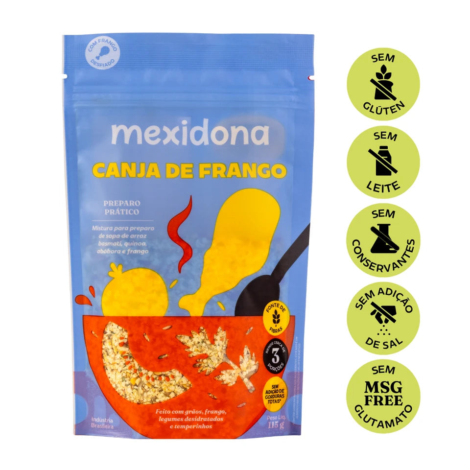 Canja Sem Glúten 115g Frango com Quinoa e Abóbora - Mexidona