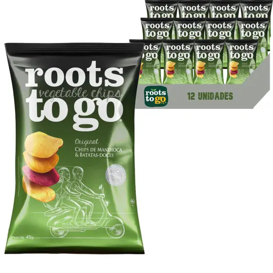 12 Chips de Mandioca e Batata Doce 45g Roots To Go