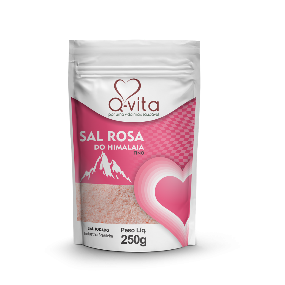 Sal rosa do Himalaia fino 250g | Q-Vita