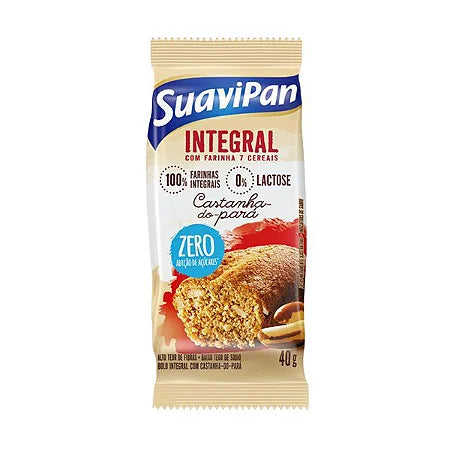 Bolinho Integral Castanha do Pará S/Açúcar 12 unidades 40g Suavipan