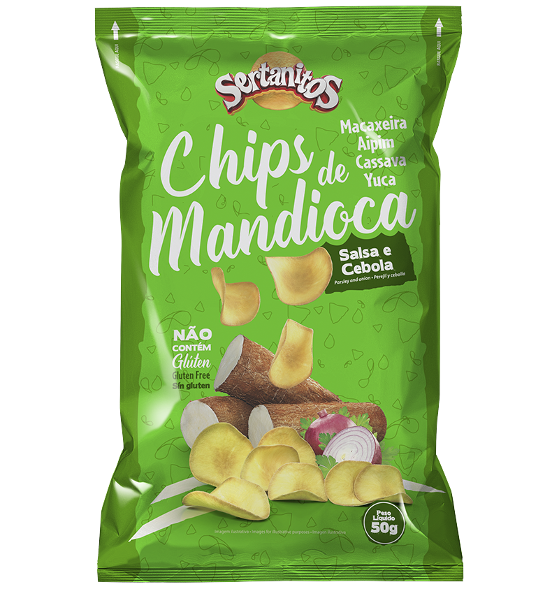 Chips Mandioca Sabor Salsa E Cebola 50g Sertanitos