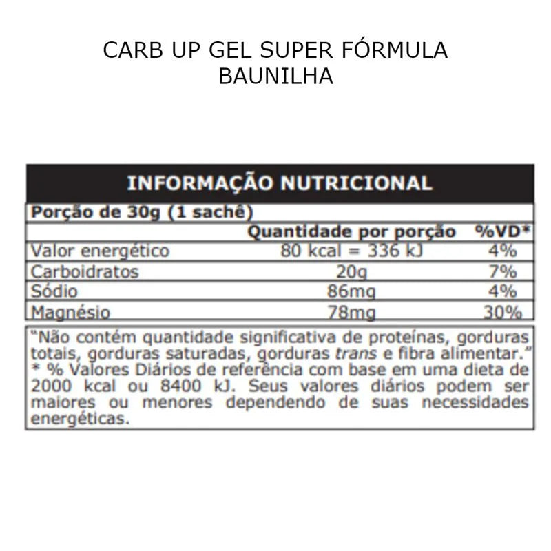 Carb Up Energy Gel Baunilha 10 unidades 30g Probiótica