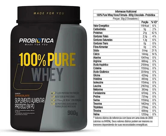 Whey 100% Pure Chocolate 900g Probiótica