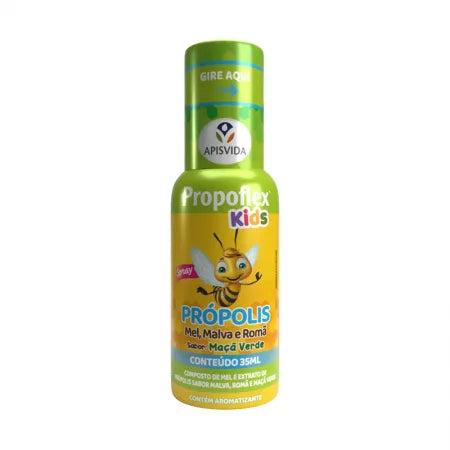 Propoflex Kids Spray 35ml sabor Maçã Verde com Própolis, Mel, Malva e Roma | Apis Vida
