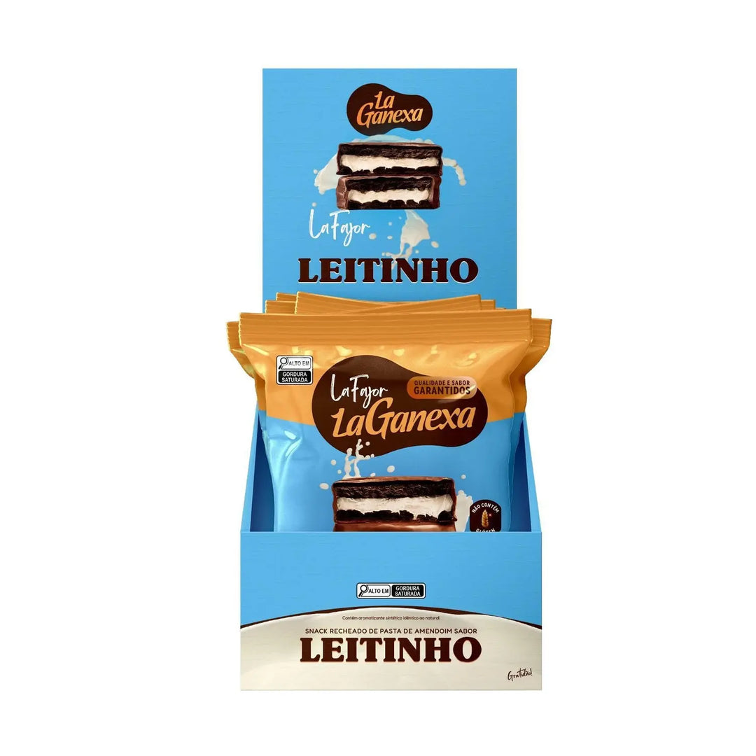 Recheado Pasta de Amendoim Leitinho Zero Açúcar/Glúten 12x50g | La Ganexa