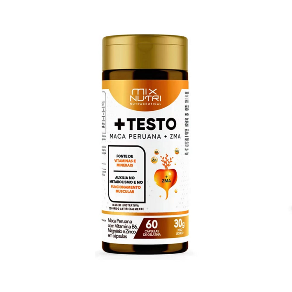 Testo (Maca Peruana e ZMA) 30g 60 cápsulas | Mix Nutri