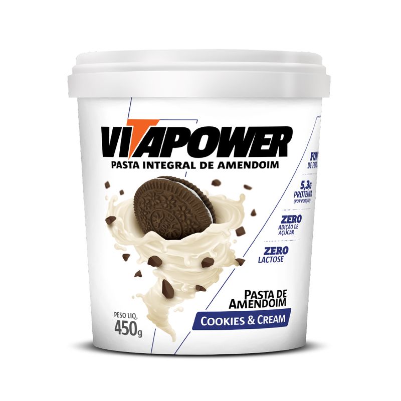 Pasta De Amendoim Gourmet Cookies And Cream 1,5KG VitaPower