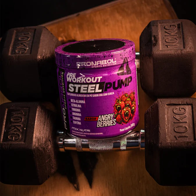 Pronabol pré-treino steel pump sabor angry berries 240g | mix nutri