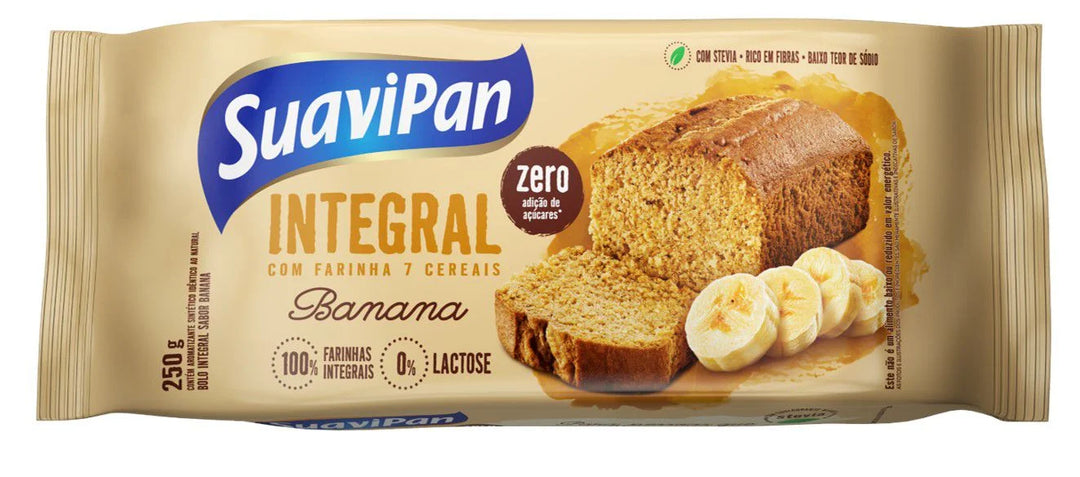 Bolo Integral Banana Zero Açúcar 250g Suavipan