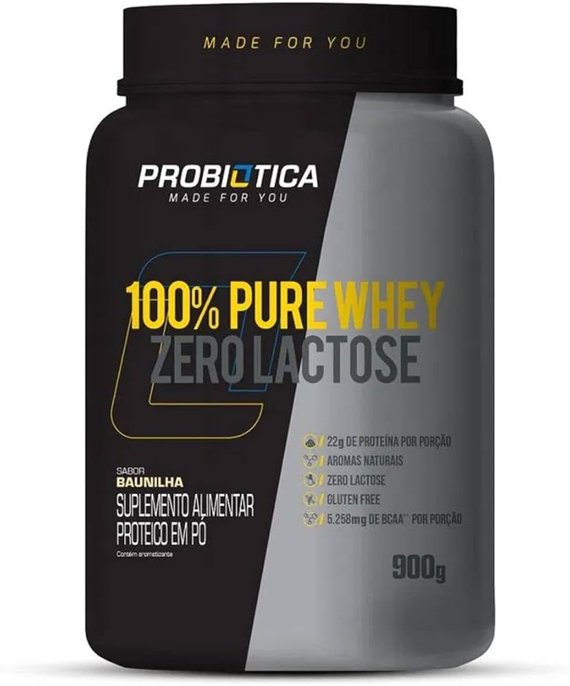 Whey 100% Pure Zero Lactose Baunilha 900g Probiótica