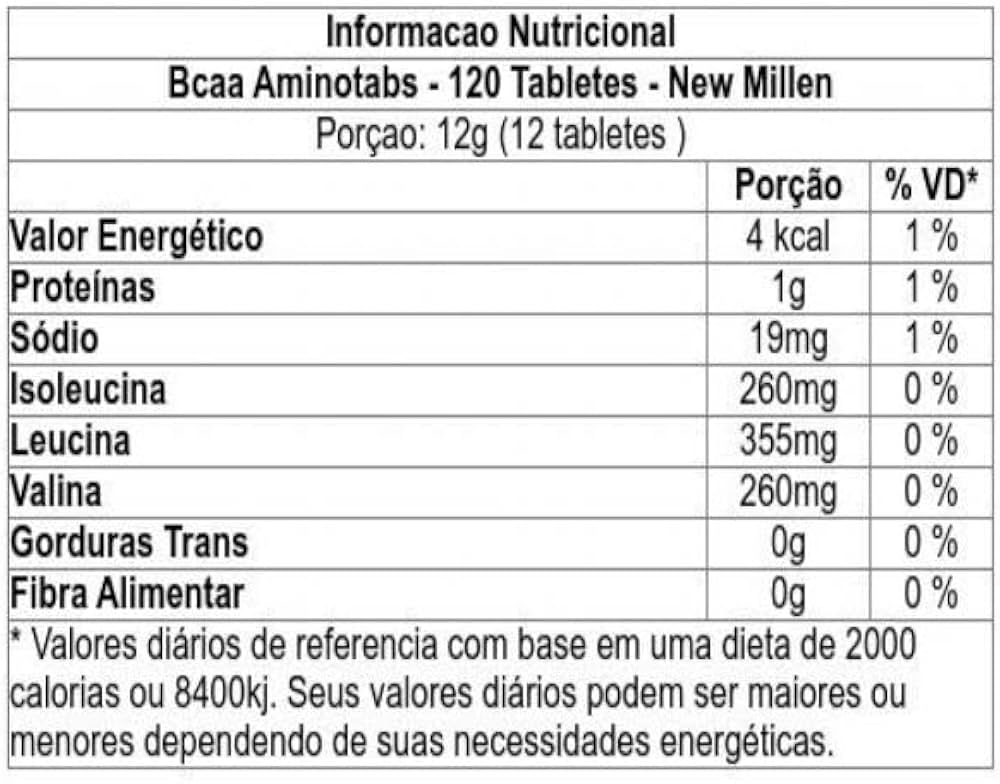 Bcaa Premium 120 Tabletes New Millen