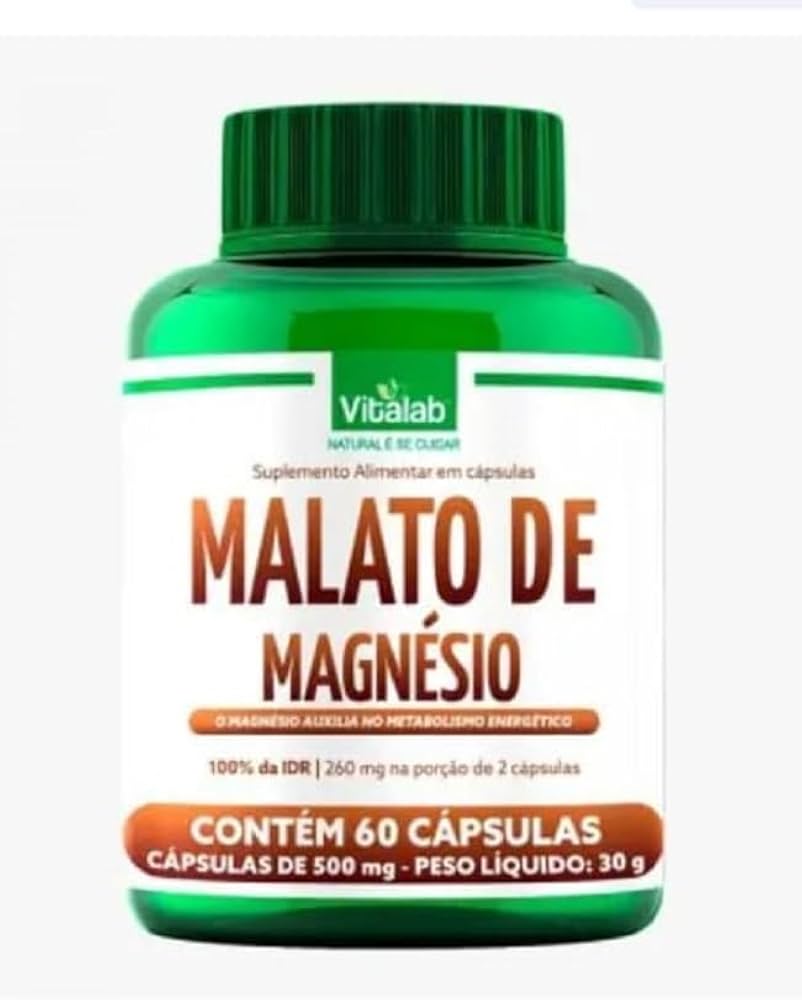 Malato de Magnésio 500mg 60 cápsulas | Vitalab