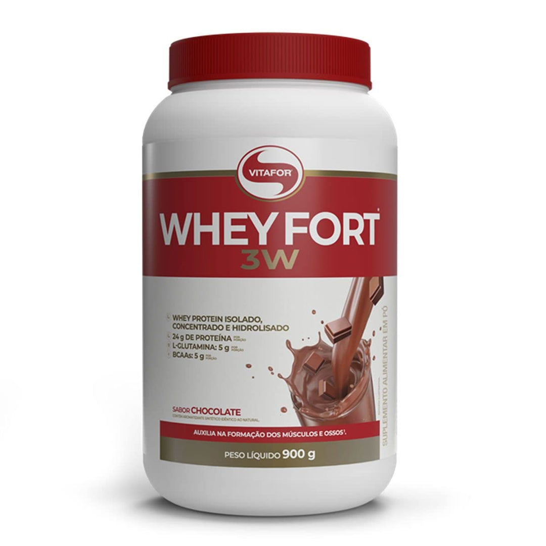 Whey Fort 3W Protein 900g sabor Chocolate | Vitafor