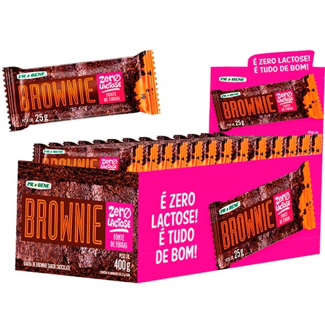 Barra Brownie Chocolate Zero Lactose 16 unidades 25g Probene