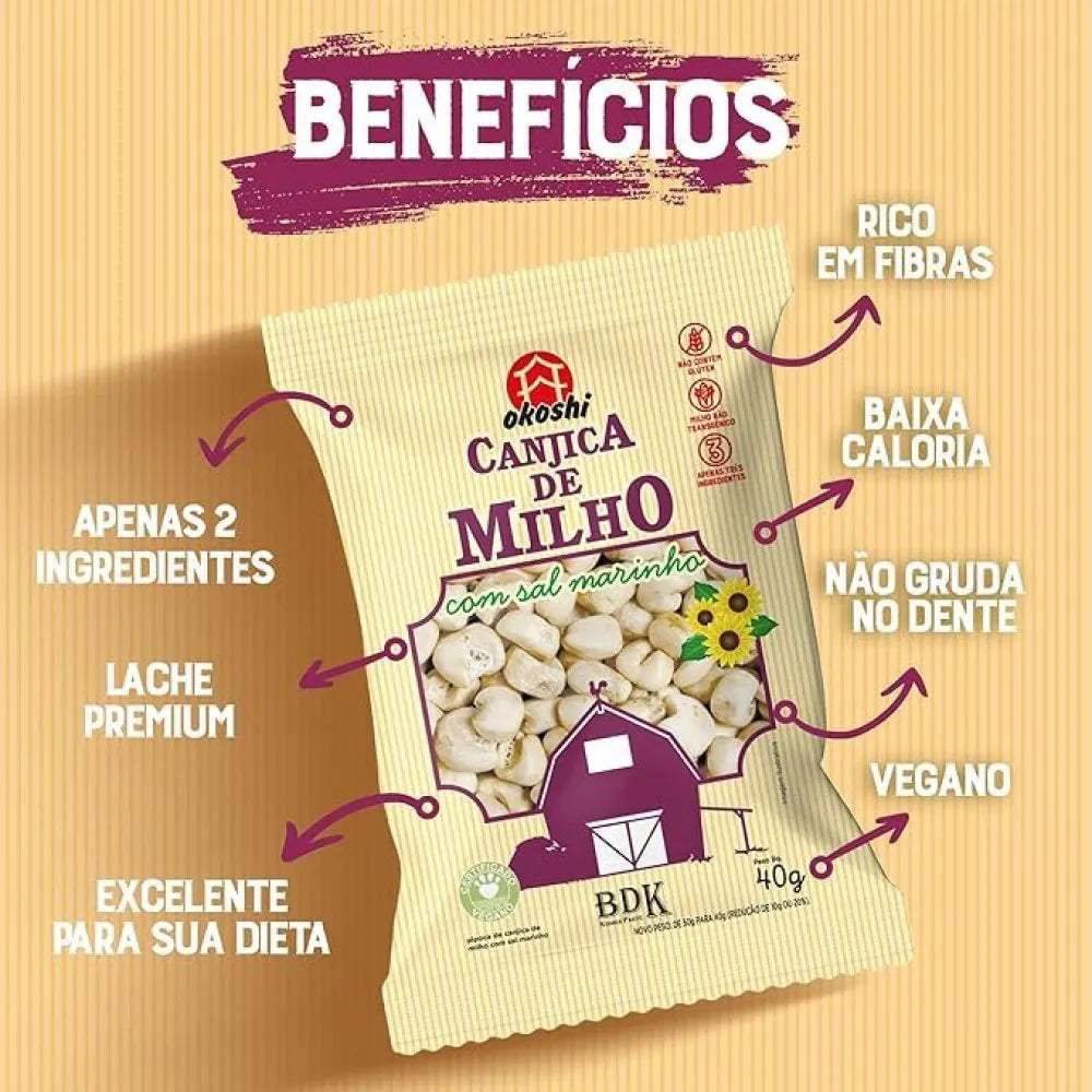 10 Canjica de Milho C/Sal Marinho 40g Hikage