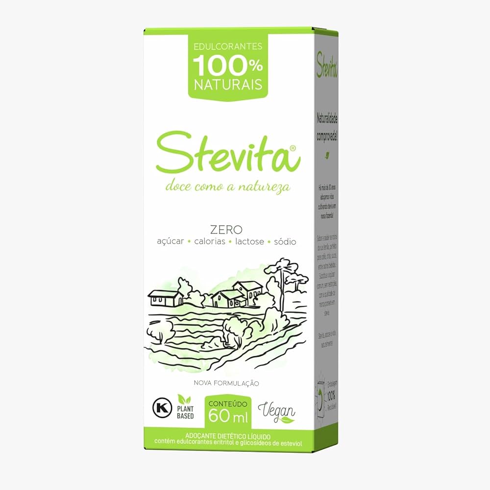 Adoçante 100% Natural Stevia 60 Ml Stevita