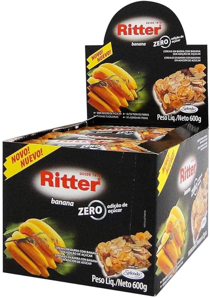 Barra Cereal Zero Açúcar Caixa 144x25g sabor Banana | Ritter