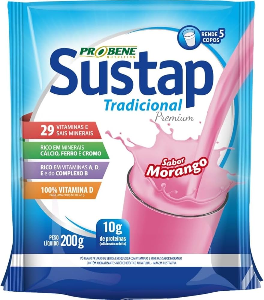 Sustap Tradicional Premium Sachê 200g sabor Morango | Probene
