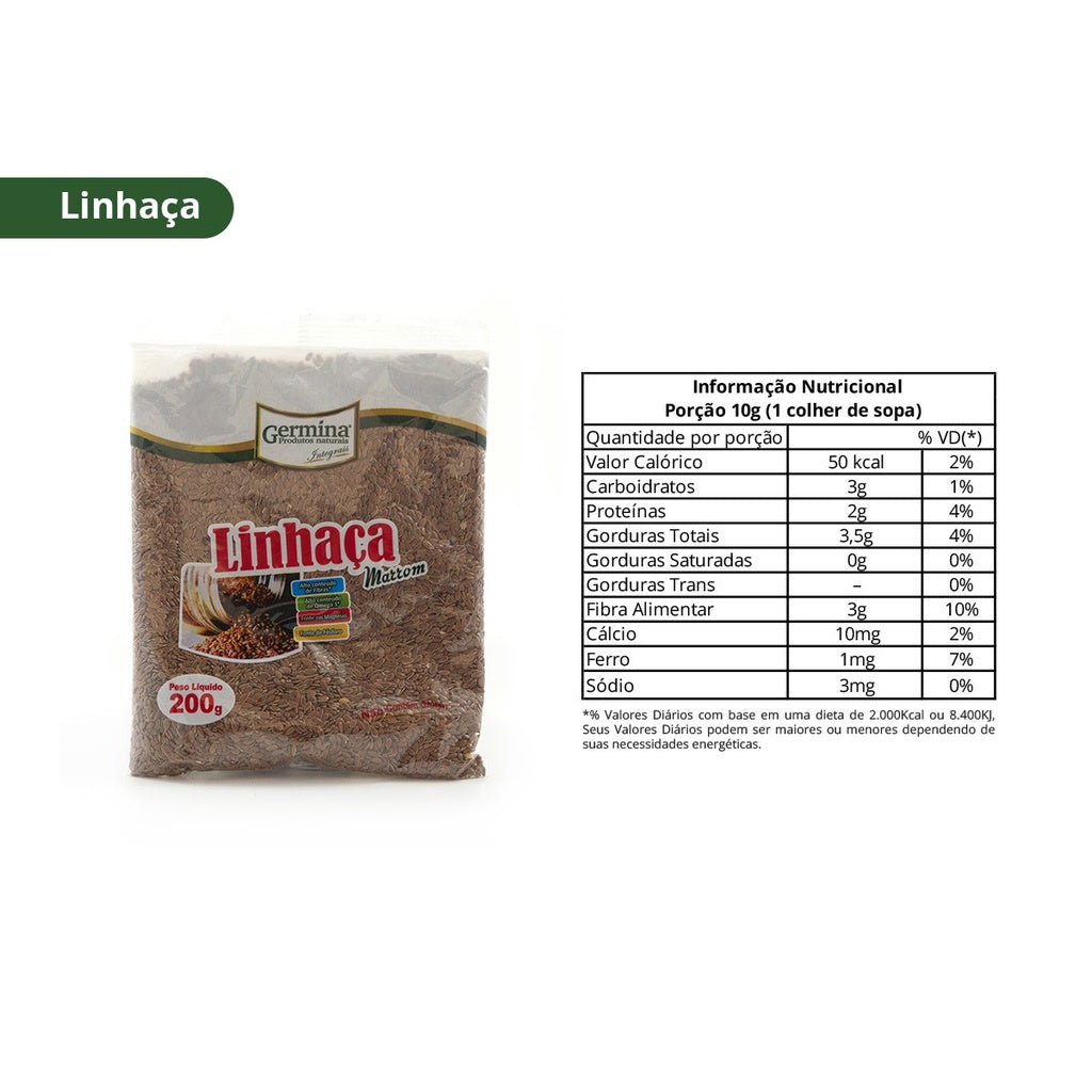 Linhaça Marron Sementes Sem Glúten 200G - Germina