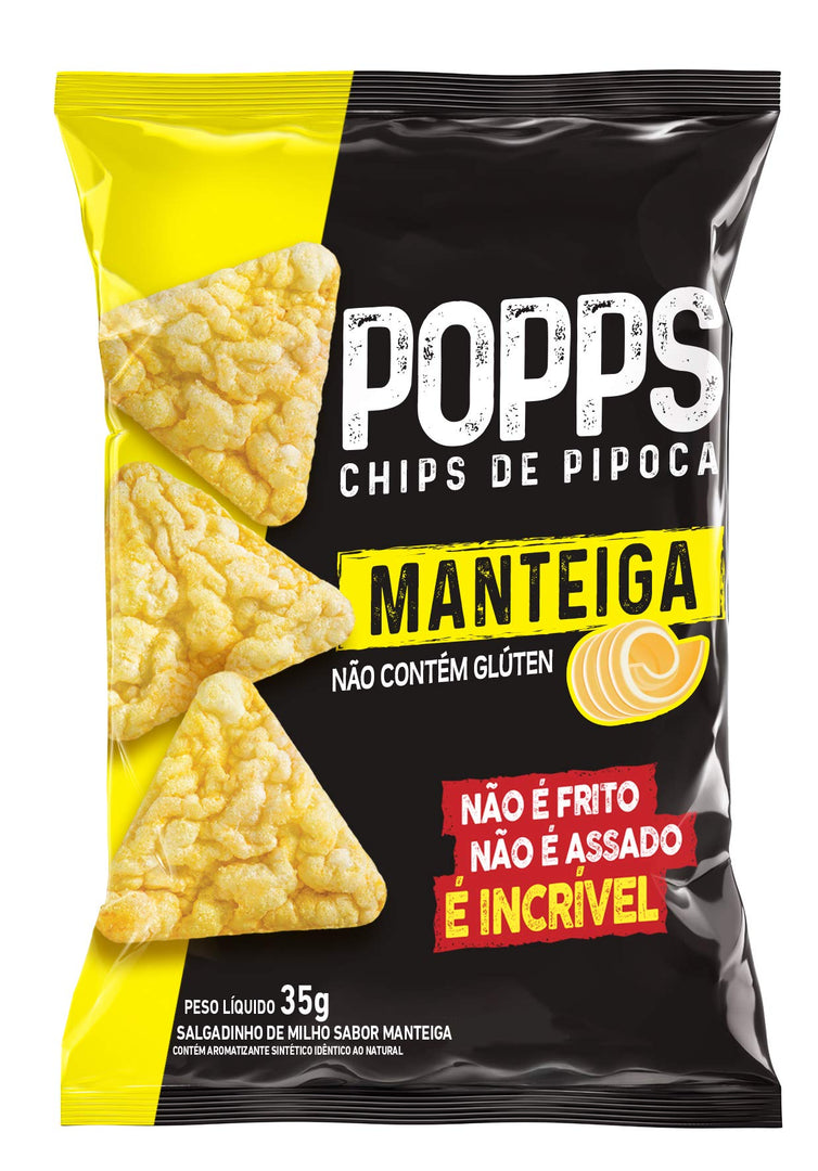 Popps Chips De Pipoca Manteiga Roots To Go 36 Unidades De 35G