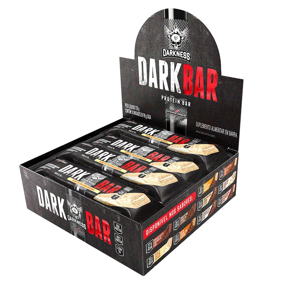 Dark Bar 8x90g sabor Creme de Coco com Castanha | Integralmédica