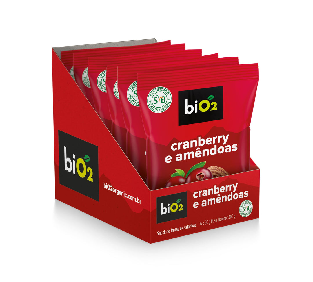 BIO2 SNACK 6X50G CRANBERRY E AMENDOA