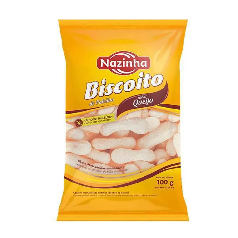 Biscoito de polvilho sem lactose e sem glúten 70g sabor queijo | Nazinha