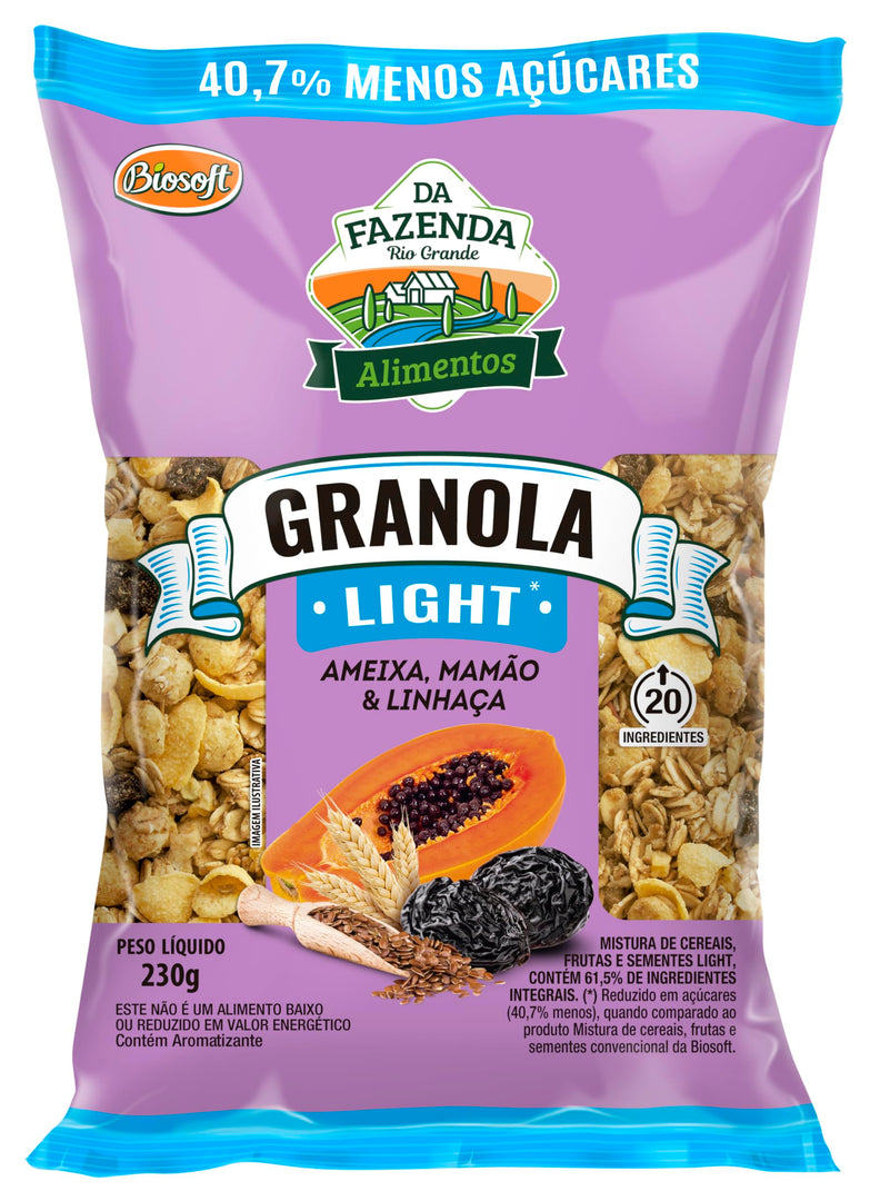 GRANOLA INT.LEVE 230G AMEIXA,MAMAO,LINHACA