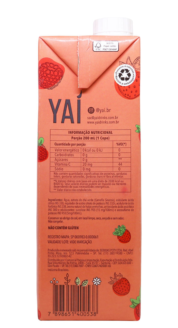 Chá Verde Frutas Vermelhas 1L Yaí