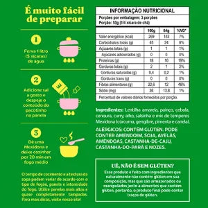 Sopa Sem Glúten 160g - Lentilha Rosa, Cenoura e Curry - Mexidona