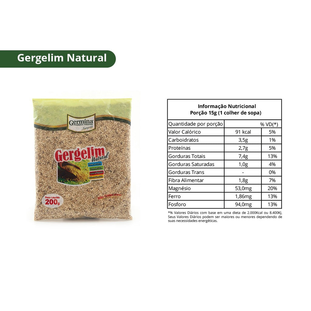 Gergelim Natural Sem Glúten 200G - Germina