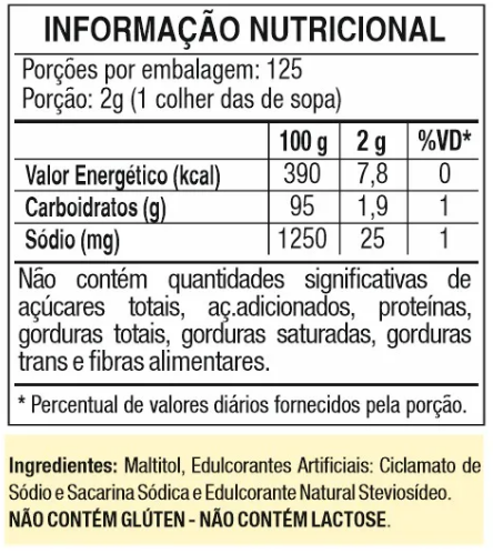 Adoçante Zero Forno e Fogão c/ Stevia 250g Svili