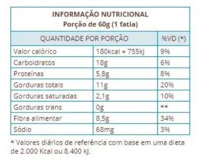 Bolo Integral Nozes Zero Açúcar 250g Suavipan