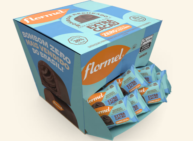 Bombom Chocolate C/Creme Extra Cacau Zero Açúcar 18 unidades 12g Flormel