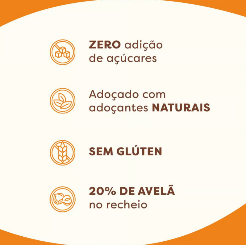 Bombom Chocolate C/Avelã Crocante Zero Açúcar 18 unidades 12g Flormel