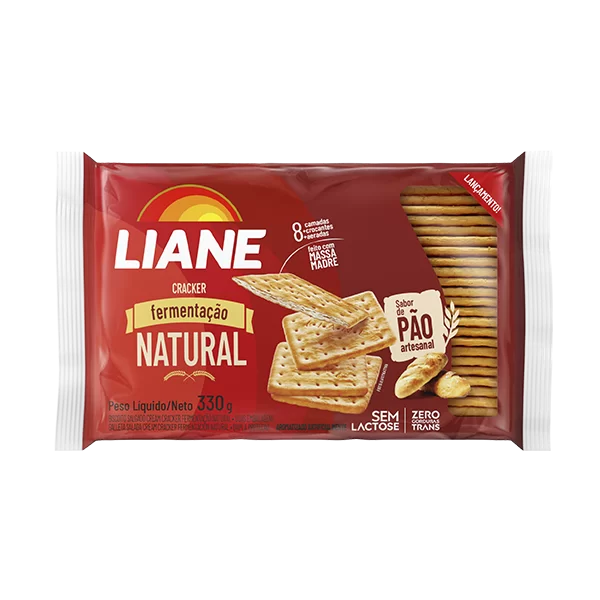 Biscoito Cream Cracker sem lactose fermentação natural 330g | Liane