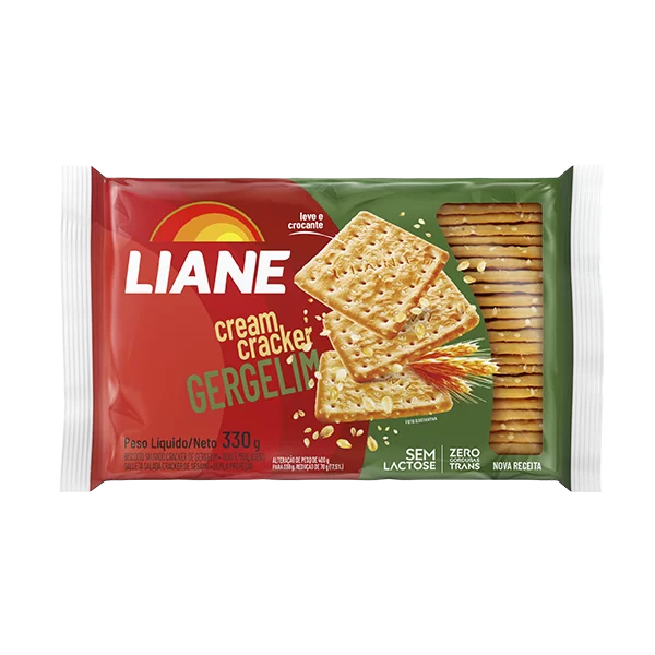 Biscoito Cream Cracker sem Lactose Integral 330g sabor 7 Grãos | Liane