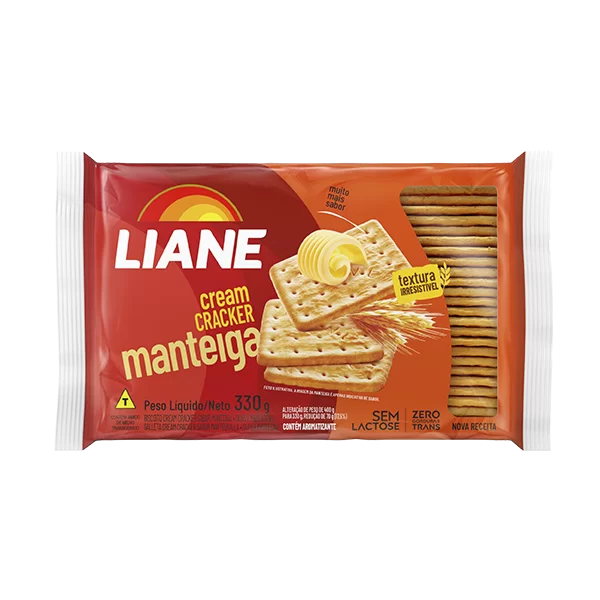 Biscoito Cream Cracker 330g sabor Manteiga | Liane