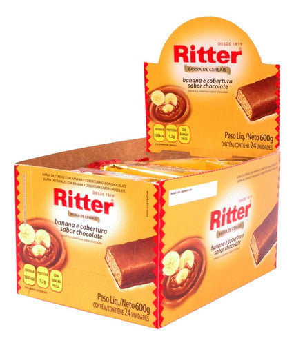 Barra Cereal Banana c/Chocolate 24 unidades 25g Ritter