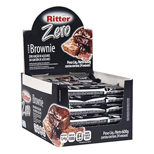 Barra Cereal Brownie Chocolate Zero Açúcar 24 unidades 25g Ritter