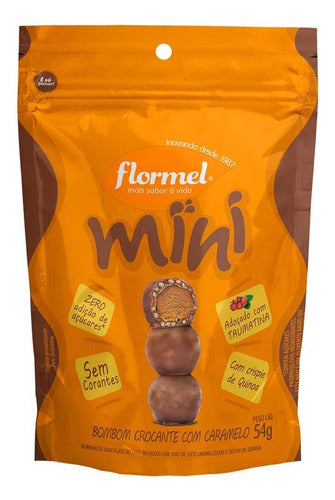 Mini Bombom Crocante Com Caramelo (pouch Com 54 Gramas) Flormel