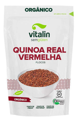 Quinoa Real Vermelha Em Flocos Orgânico 120g Vitalin