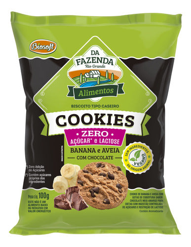 Cookies Banana e Aveia C/Chocolate Zero açúcar 100g Biosoft