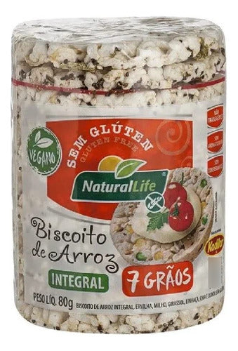 Biscoito De Arroz Grande 7 Grãos S/Glúten 80g Natural Life