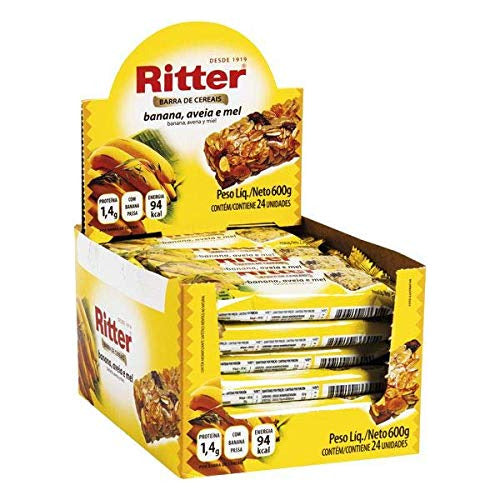 Barra Cereal Sabor Banan c/aveia e Mel 24 unidades 25g Ritter