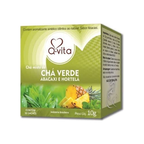 Cha Verde Abacaxi E Hortela 10g 10 Saches Q-vita