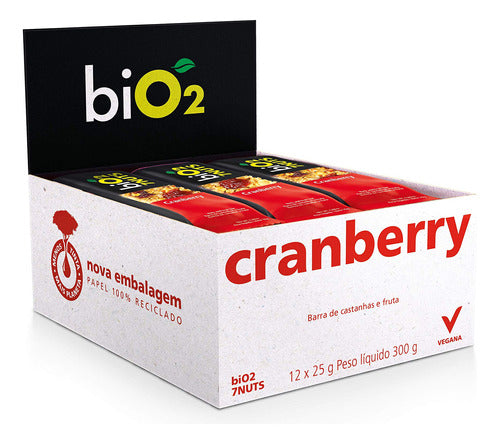 Barra de Cereal Castanhas e Frutas 12 unidades 25g Bio2