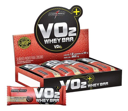 VO2 Whey Bar 12 Unidades 30g Cookies IntegralMedica